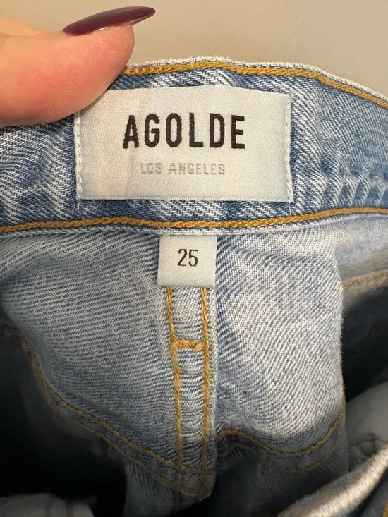 AGOLDE - Light Wash Distressed Straight-Leg Jeans - Picture 6 of 9